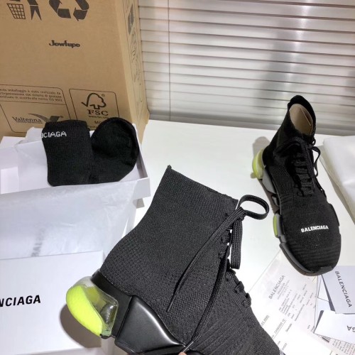 Balenciaga Speed Lace Up Clear Sole Yellow Fluo