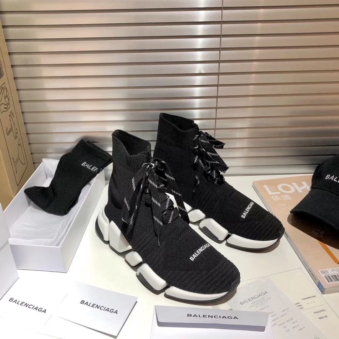 Balenciaga Speed 2.0 Lace Up Black White (W)