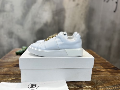 BALMAIN B Court Low Top Stylish Skateboarding Shoes Women's White