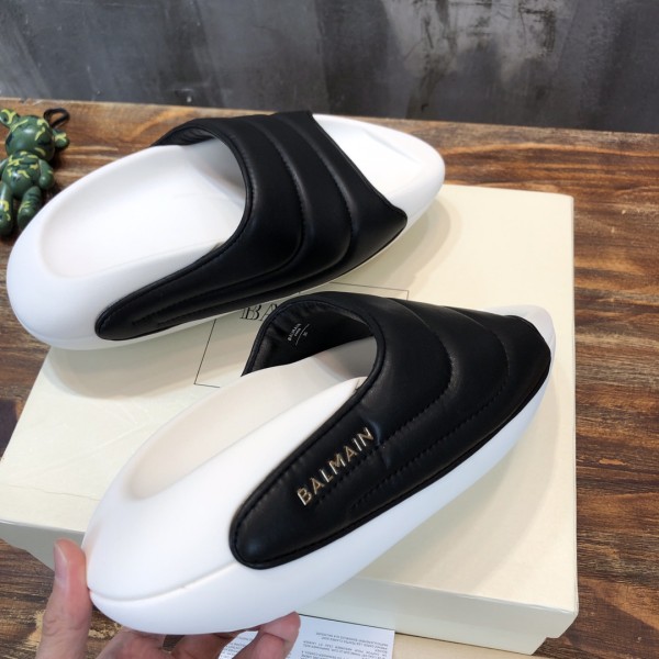 Balmain B-IT Mules Black White