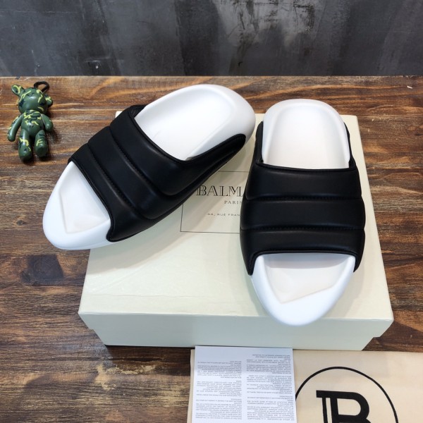 Balmain B-IT Mules Black White