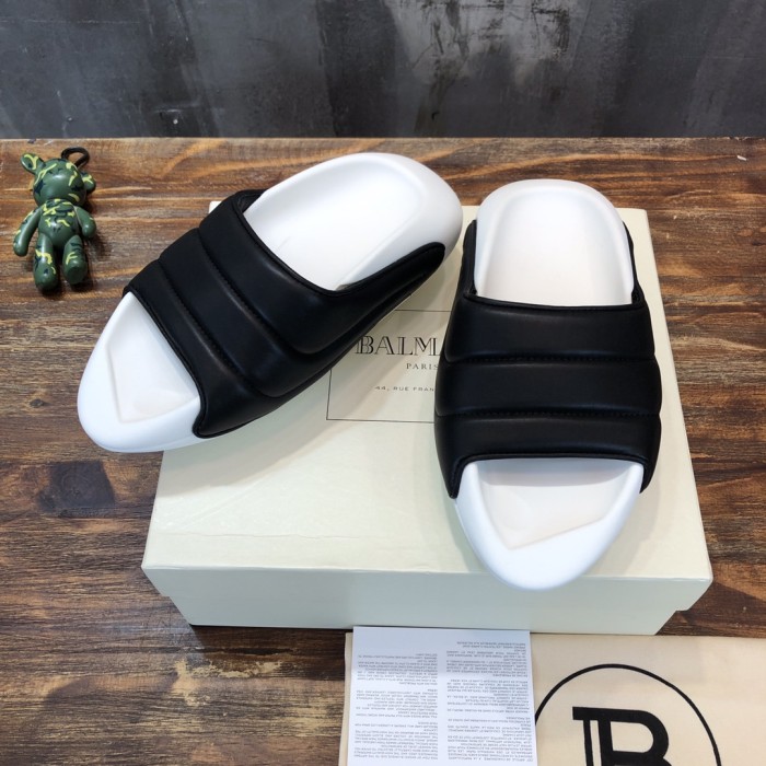 Balmain B-IT Mules Black White