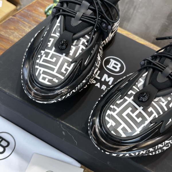 BALMAIN Unicorn Low 'Ivory Black Monogram'