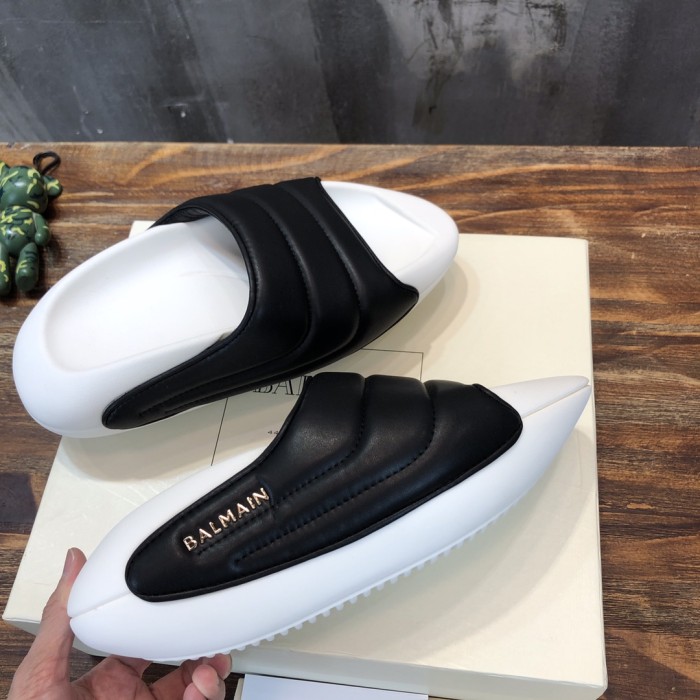 Balmain B-IT Mules Black White