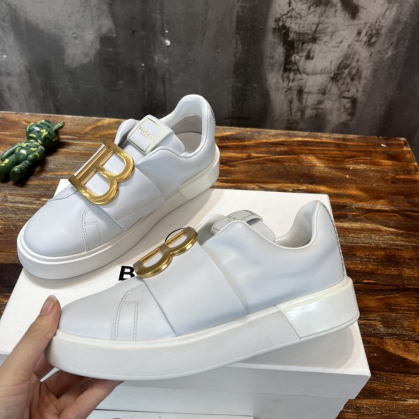 BALMAIN B Court Low Top Stylish Skateboarding Shoes Women's White