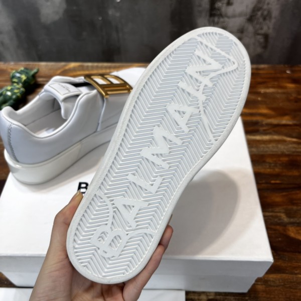 BALMAIN B Court Low Top Stylish Skateboarding Shoes Women's White
