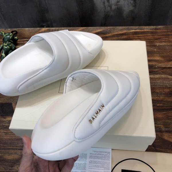 BALMAIN B IT Slide Slippers Men's White