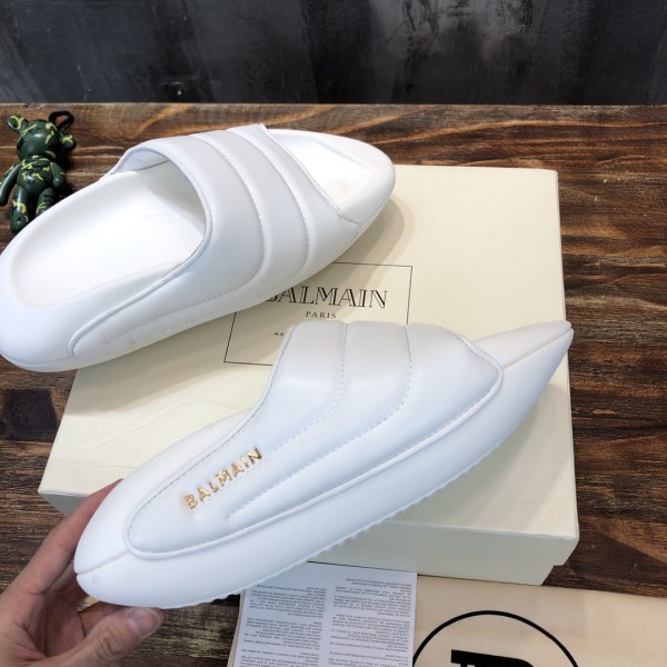 BALMAIN B IT Slide Slippers Men's White