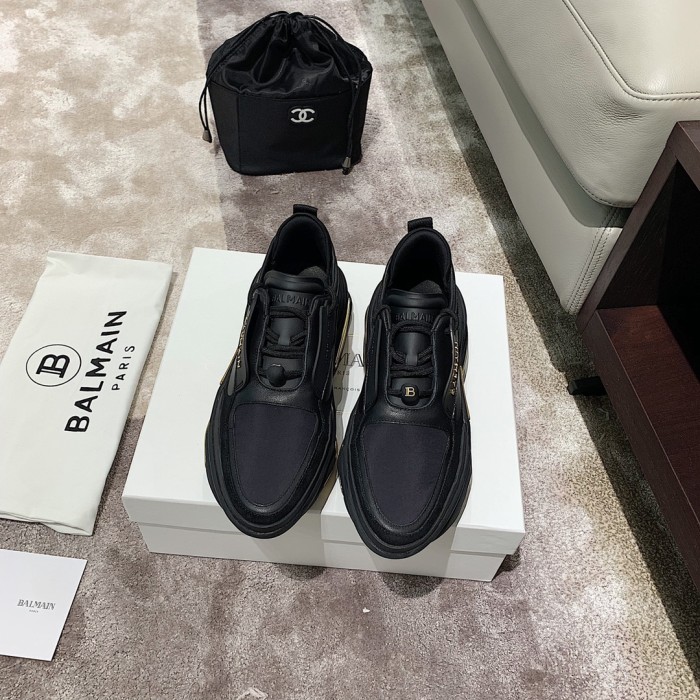 Balmain B-Bold Low-Top Black Gold