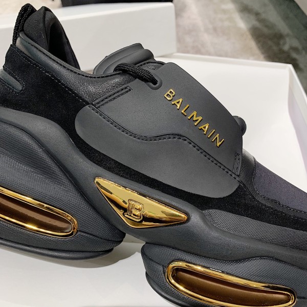 Balmain B-Bold Low-Top Black Gold