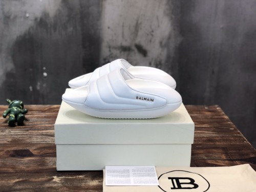 BALMAIN B IT Slide Slippers Men's White