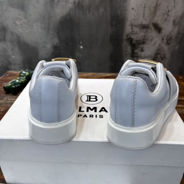 BALMAIN B Court Low Top Stylish Skateboarding Shoes Women's White