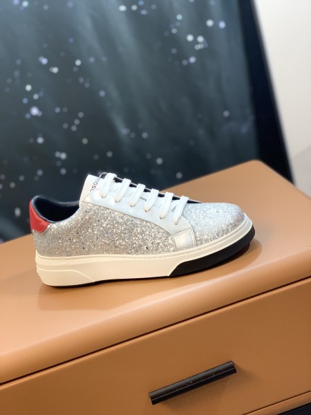 DSQUARED 2 Polyester Casual Stylish Skateboarding Shoes Women's Silver