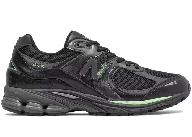 New Balance 2002R Black Silver Green