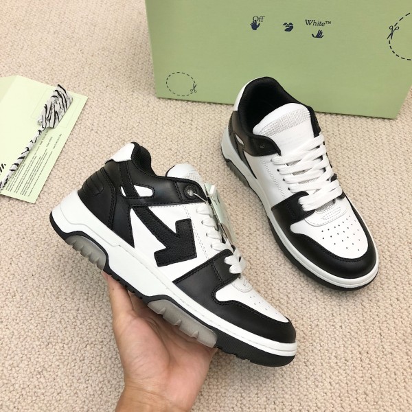 OFF-WHITE Out Of Office OOO Low Tops White Black White