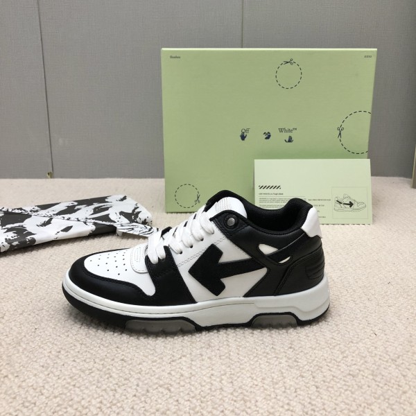 OFF-WHITE Out Of Office OOO Low Tops White Black White
