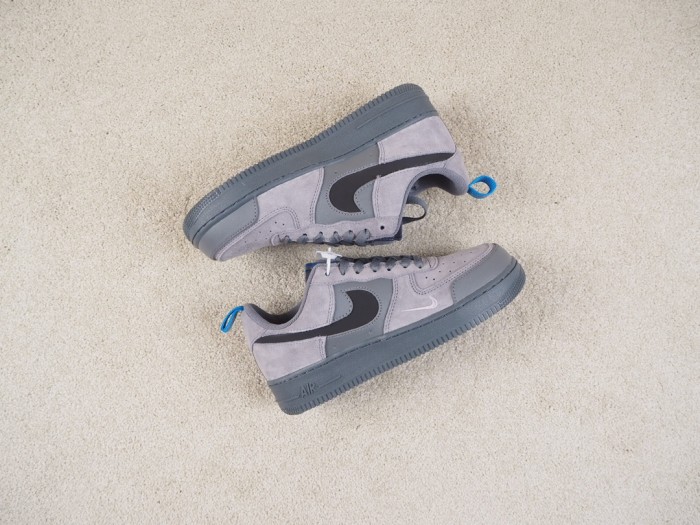 Nike Air Force 1 Low Cut Out Swoosh Grey