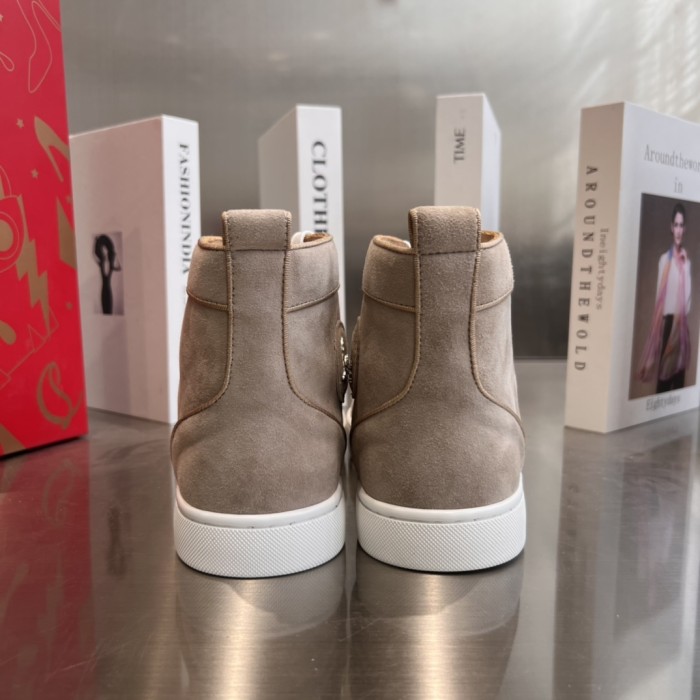 Christian Louboutin CL High Top Skateboard Shoes Beige