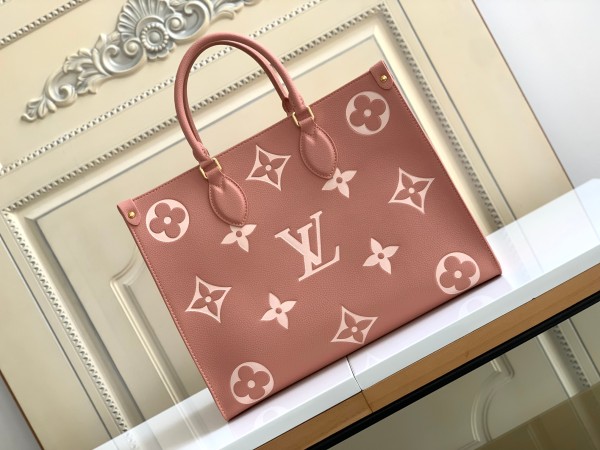 LOUIS VUITTON Onthego Mm Trianon Pink/Cream M46286 size 35*14*27 cm