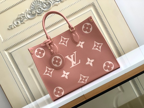 LOUIS VUITTON Onthego Mm Trianon Pink/Cream M46286 size 35*14*27 cm