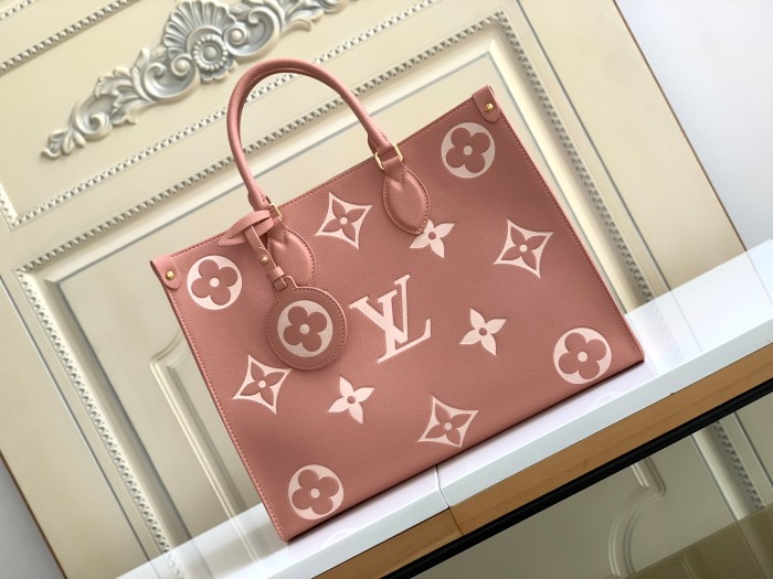 LOUIS VUITTON Onthego Mm Trianon Pink/Cream M46286 size 35*14*27 cm