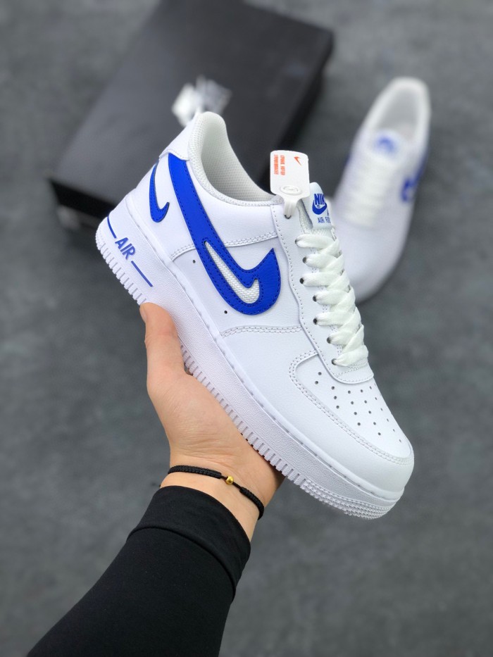 Nike Air Force 1 Low '07 FM Cut Out Swoosh White Game Royal
