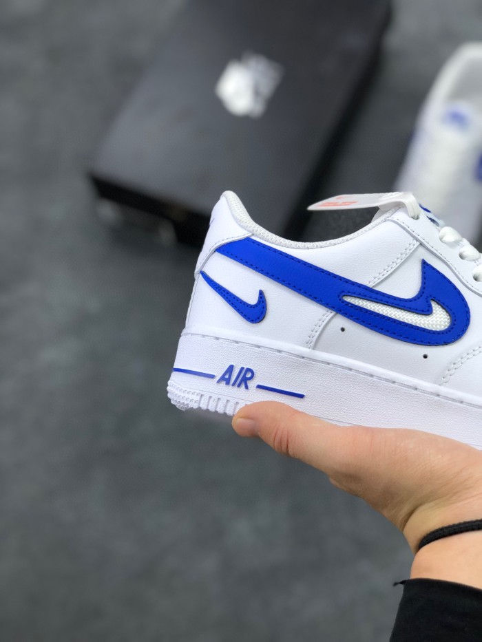 Nike Air Force 1 Low '07 FM Cut Out Swoosh White Game Royal