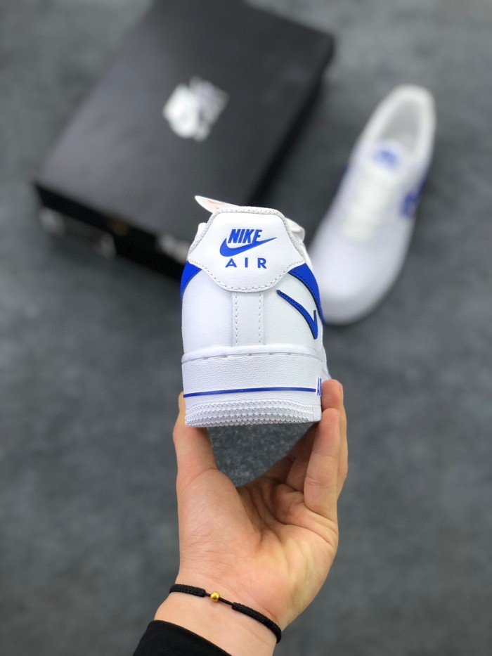 Nike Air Force 1 Low '07 FM Cut Out Swoosh White Game Royal