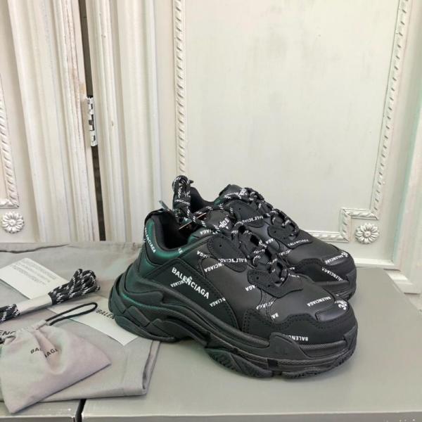 Balenciaga Triple S Allover Logo Black