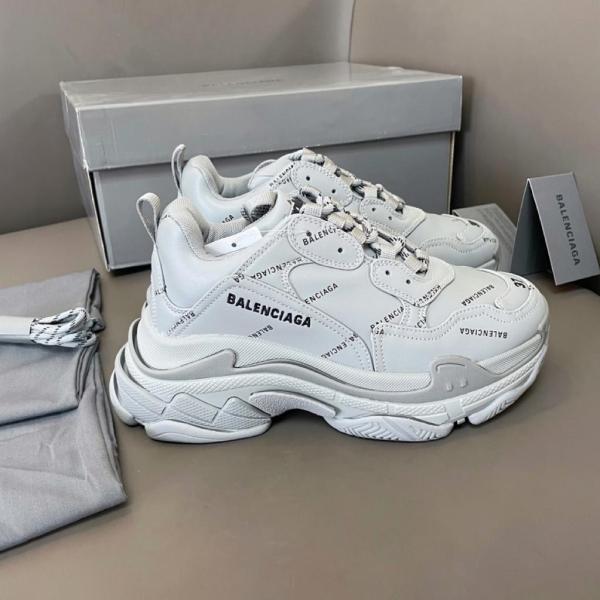 Balenciaga Triple S Allover Logo White