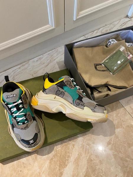 Gucci x Balenciaga The Hacker Project Triple S Beige Green Yellow