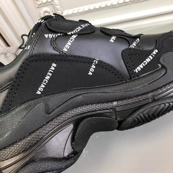 Balenciaga Triple S Allover Logo Black