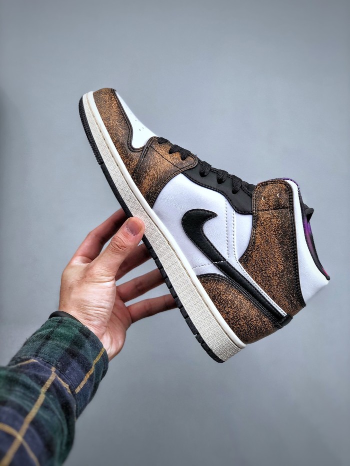 Jordan 1 Mid SE Orange Wear Away