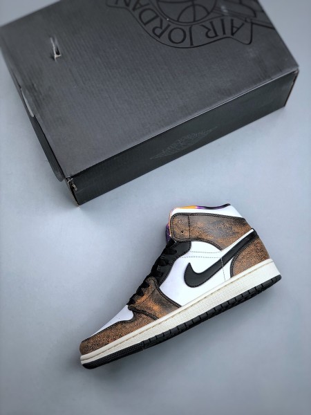 Jordan 1 Mid SE Orange Wear Away