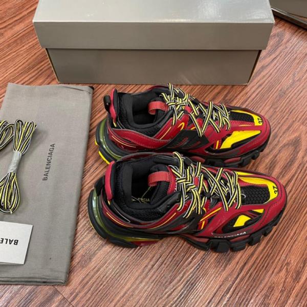 Balenciaga Track Trainers Burgundy Black