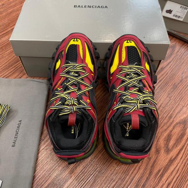 Balenciaga Track Trainers Burgundy Black