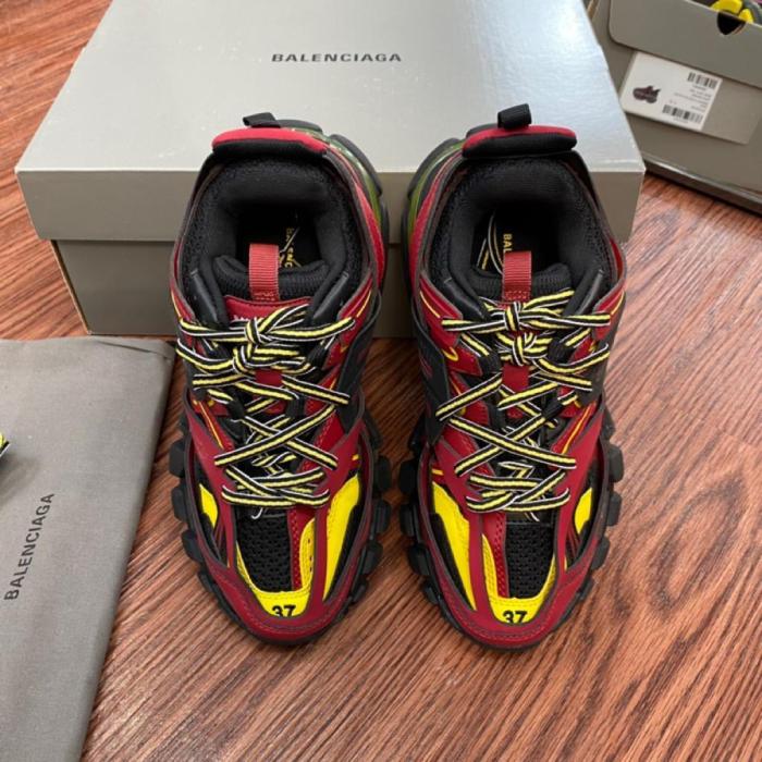 Balenciaga Track Trainers Burgundy Black