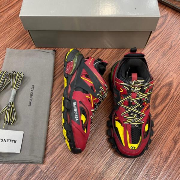 Balenciaga Track Trainers Burgundy Black