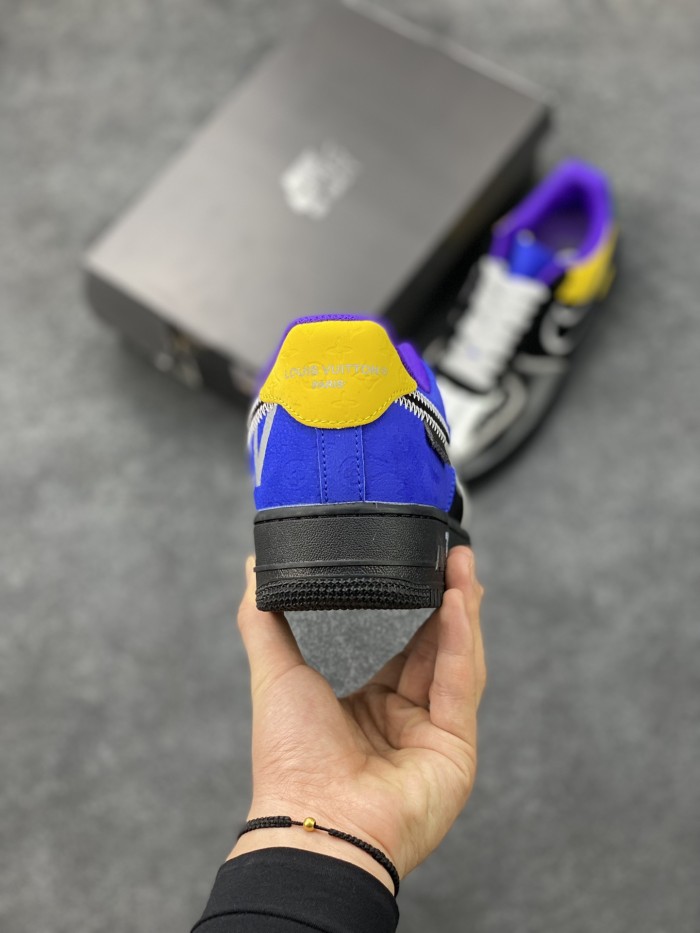 Louis Vuitton Nike Air Force 1 Low By Virgil Abloh Black Metallic Silver