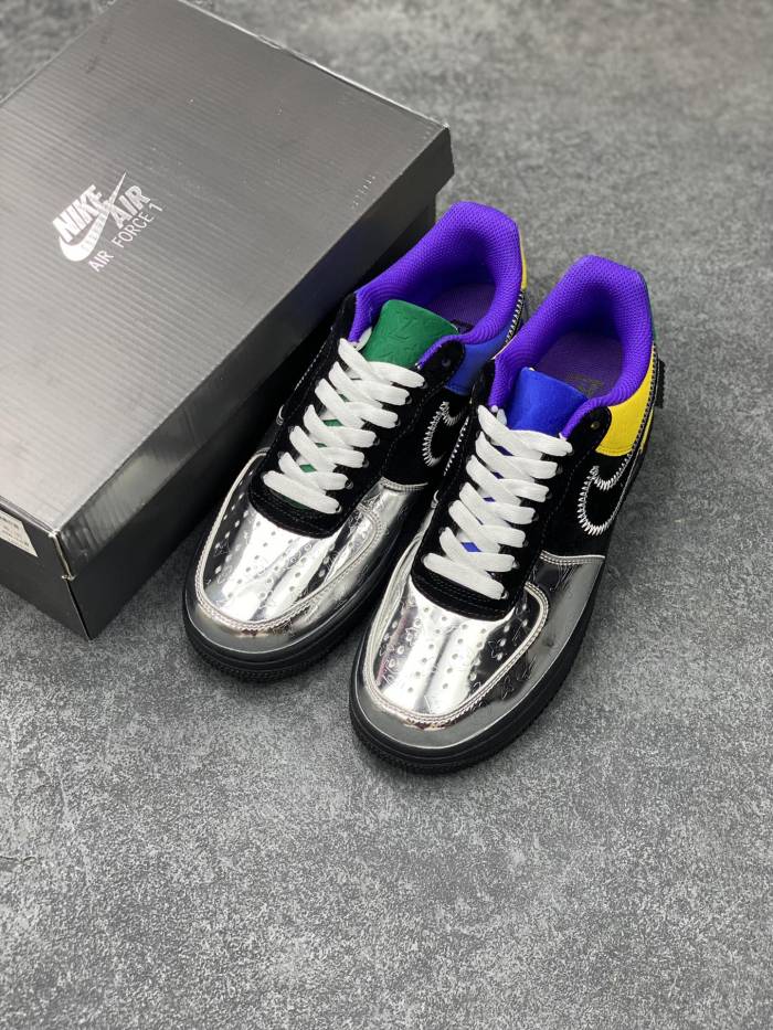 Louis Vuitton Nike Air Force 1 Low By Virgil Abloh Black Metallic Silver