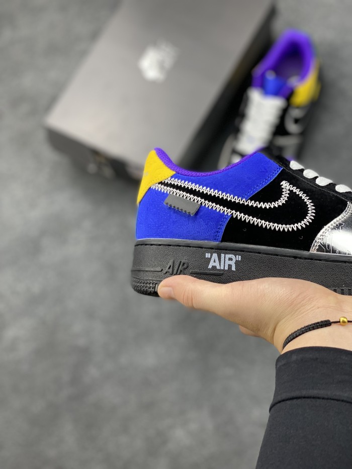 Louis Vuitton Nike Air Force 1 Low By Virgil Abloh Black Metallic Silver