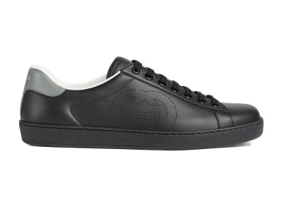 Gucci Ace Perforated Interlocking G Black