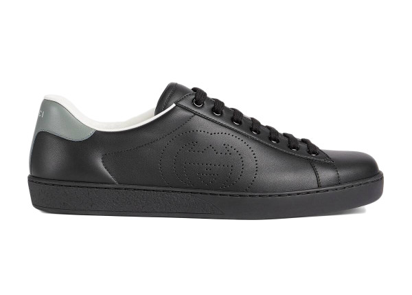 Gucci Ace Perforated Interlocking G Black