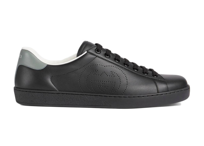 Gucci Ace Perforated Interlocking G Black