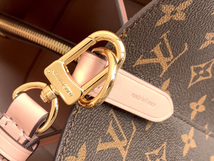 LOUIS VUITTON NOE Monogram Coated Canvas With Leather Bucket Bag, One Shoulder Handbag Women's Brown M44022 size 26*17.5*26 cm