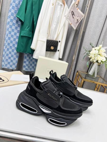 Balmain B-Bold Low-Top Black Suede