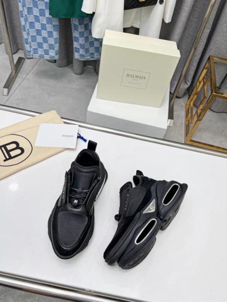 Balmain B-Bold Low-Top Black Suede