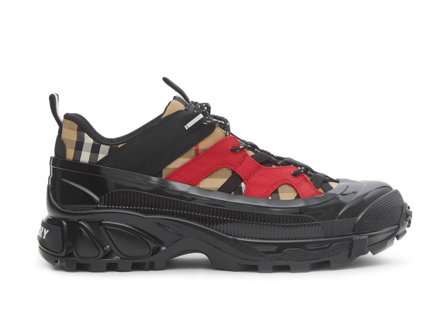 Burberry Arthur Vintage Check Cotton Nubuck Black Red Archive Beige