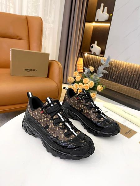 Burberry Arthur Monogram Print Black Bridle Brown