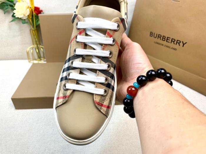 Burberry Bio-based Sole Vintage Check and Leather Sneakers Archive Beige (W)